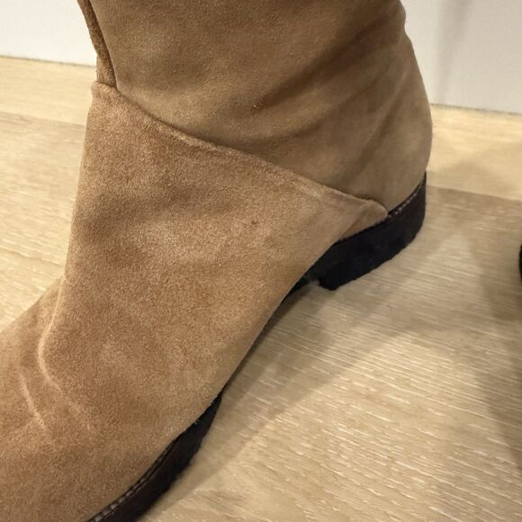 KORS Michael Kors Flat Tan Suede Pull-On Knee-High Boots Sz 6 - Picture 10 of 12